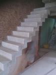 Basement to ground, polished, off white stair, i metre wide