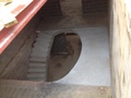 A concrete staircase with concrete landing