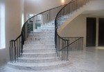 Helical stairs finished with marble