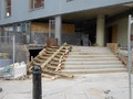 Concrete entrance steps to a building