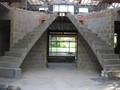  A twin, helical concrete staircase